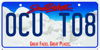 SD license plate 0CUT08