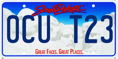 SD license plate 0CUT23