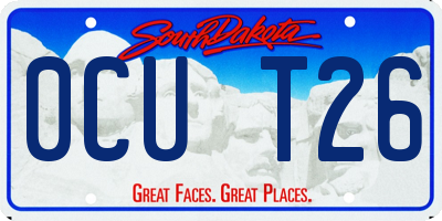 SD license plate 0CUT26
