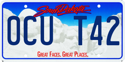 SD license plate 0CUT42