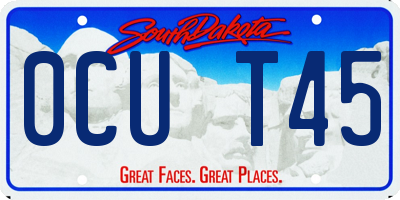 SD license plate 0CUT45
