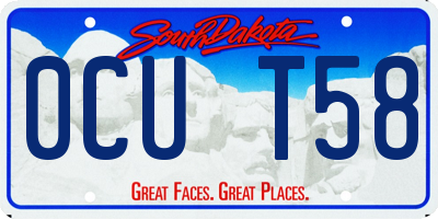 SD license plate 0CUT58