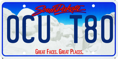 SD license plate 0CUT80