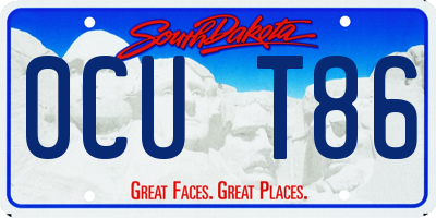 SD license plate 0CUT86