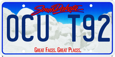 SD license plate 0CUT92
