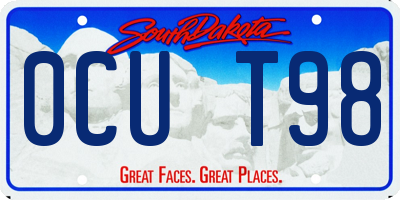 SD license plate 0CUT98