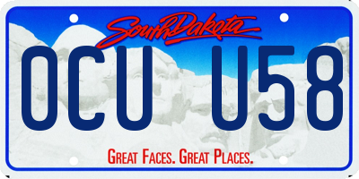 SD license plate 0CUU58