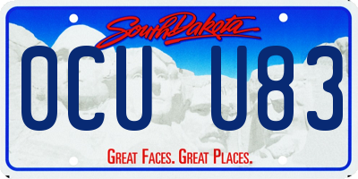 SD license plate 0CUU83
