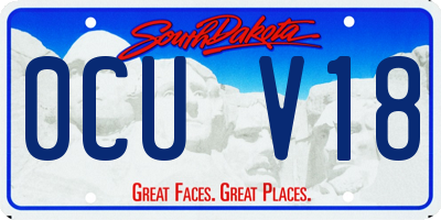 SD license plate 0CUV18