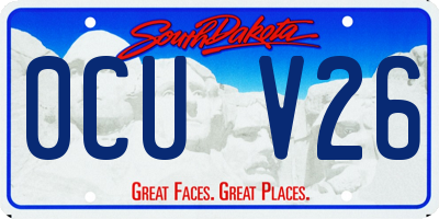 SD license plate 0CUV26