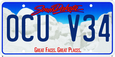 SD license plate 0CUV34
