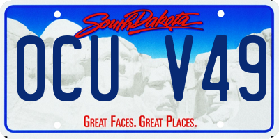 SD license plate 0CUV49