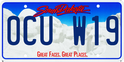 SD license plate 0CUW19