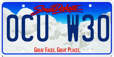 SD license plate 0CUW30