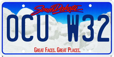 SD license plate 0CUW32