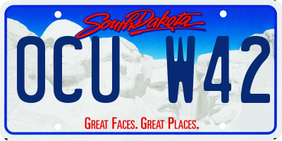 SD license plate 0CUW42