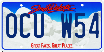 SD license plate 0CUW54