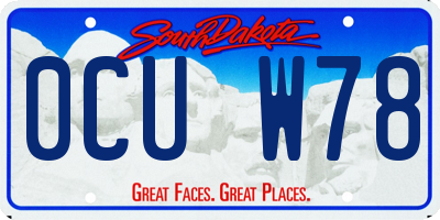 SD license plate 0CUW78