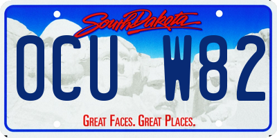 SD license plate 0CUW82