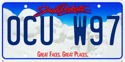 SD license plate 0CUW97