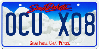 SD license plate 0CUX08