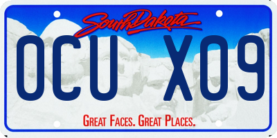 SD license plate 0CUX09