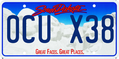 SD license plate 0CUX38