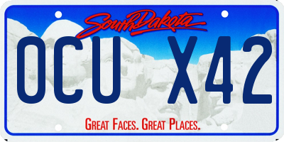 SD license plate 0CUX42