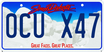 SD license plate 0CUX47