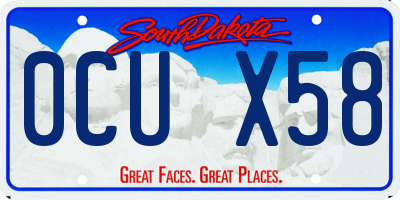 SD license plate 0CUX58