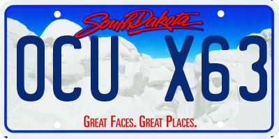 SD license plate 0CUX63