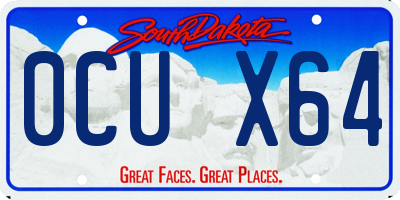 SD license plate 0CUX64