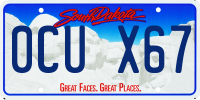 SD license plate 0CUX67
