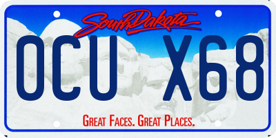 SD license plate 0CUX68