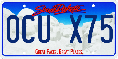SD license plate 0CUX75
