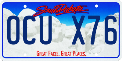 SD license plate 0CUX76