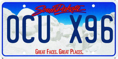 SD license plate 0CUX96