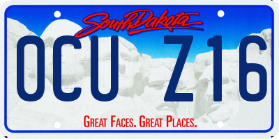 SD license plate 0CUZ16