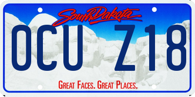 SD license plate 0CUZ18