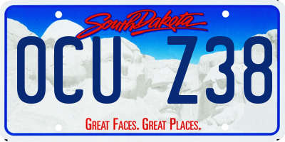 SD license plate 0CUZ38