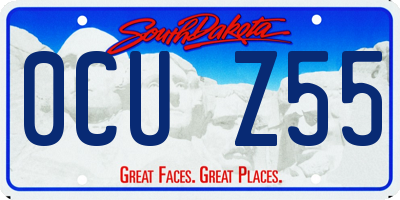 SD license plate 0CUZ55