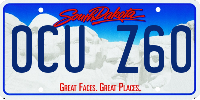SD license plate 0CUZ60