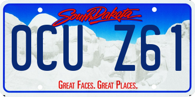 SD license plate 0CUZ61