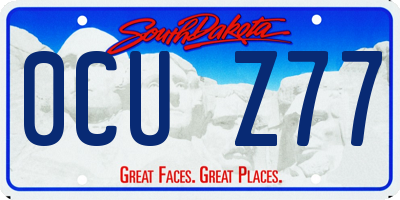SD license plate 0CUZ77