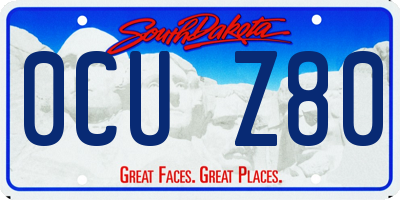 SD license plate 0CUZ80
