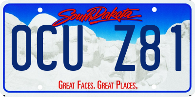 SD license plate 0CUZ81