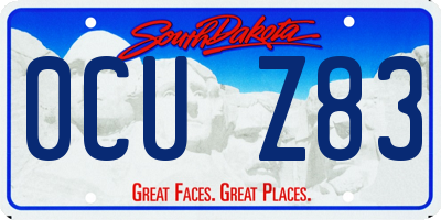 SD license plate 0CUZ83