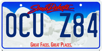 SD license plate 0CUZ84