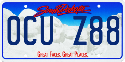 SD license plate 0CUZ88