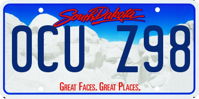 SD license plate 0CUZ98